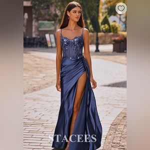 Stacees Elegant Navy Blue Evening / Prom / Homecoming / Black Tie Gown